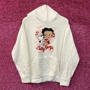Betty Boop & Pudgy the Puppy Love Bomb Cartoon Film Hoodie L